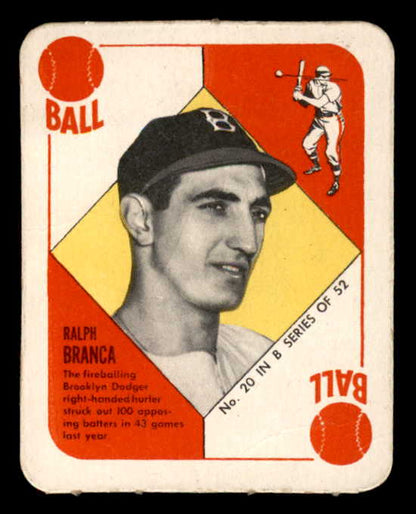 1951 Topps Blue Backs # 20 Ralph Branca Dodgers VG-EX 568458