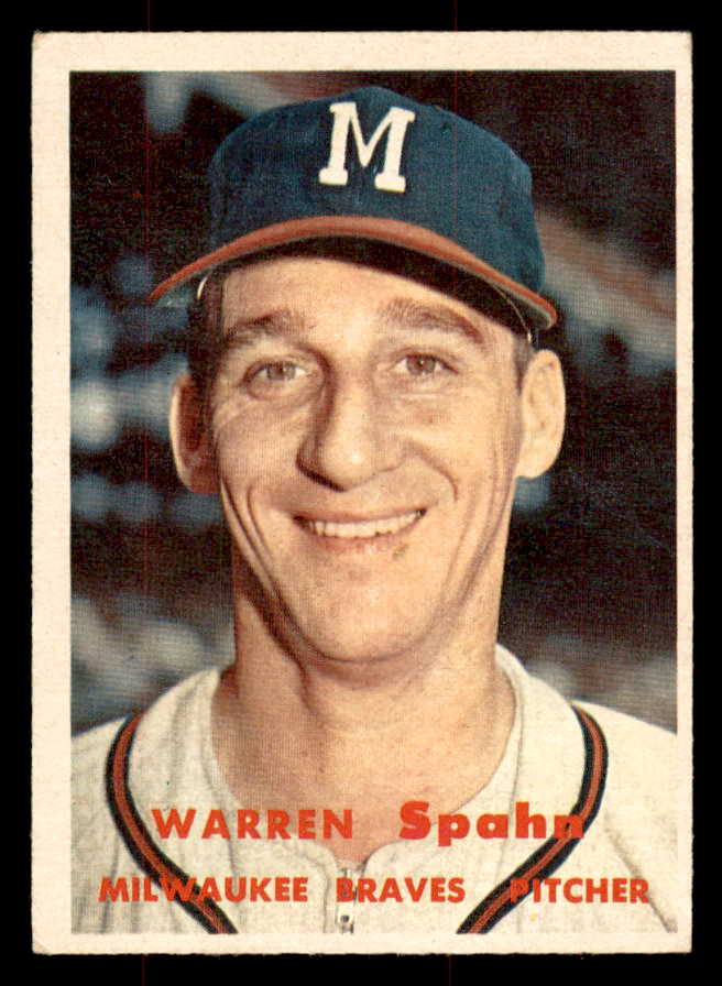 1957 Topps Baseball # 90 Warren Spahn Braves VG-EX 568463