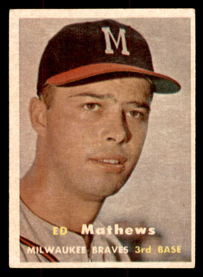 1957 Topps Baseball #250 Eddie Mathews Braves VG-EX 568469