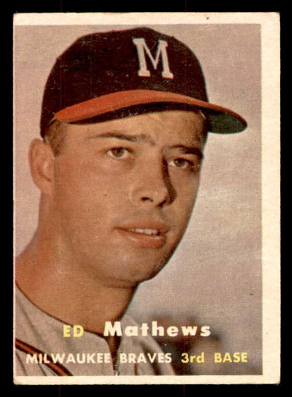 1957 Topps Baseball #250 Eddie Mathews Braves VG-EX 568470