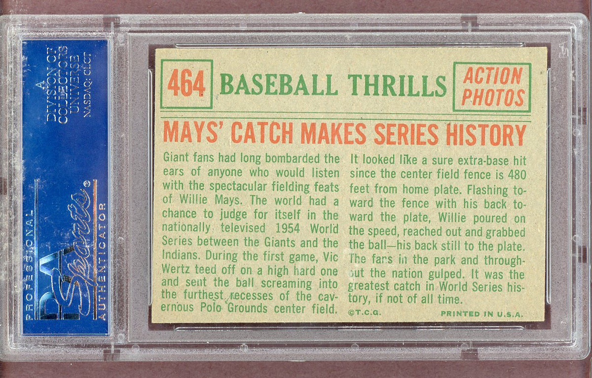1959 Topps Baseball #464 Willie Mays IA Giants PSA 7 NM 568614