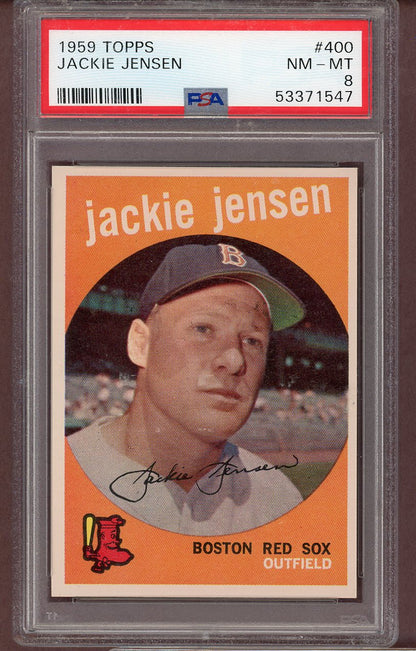 1959 Topps Baseball #400 Jackie Jensen Red Sox PSA 8 NM/MT 568617