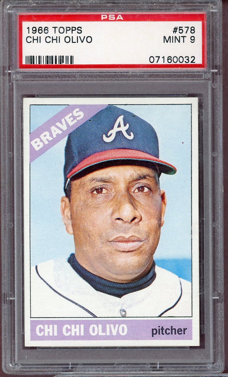 1966 Topps Baseball #578 Chi Chi Olivo Braves PSA 9 MINT 568625