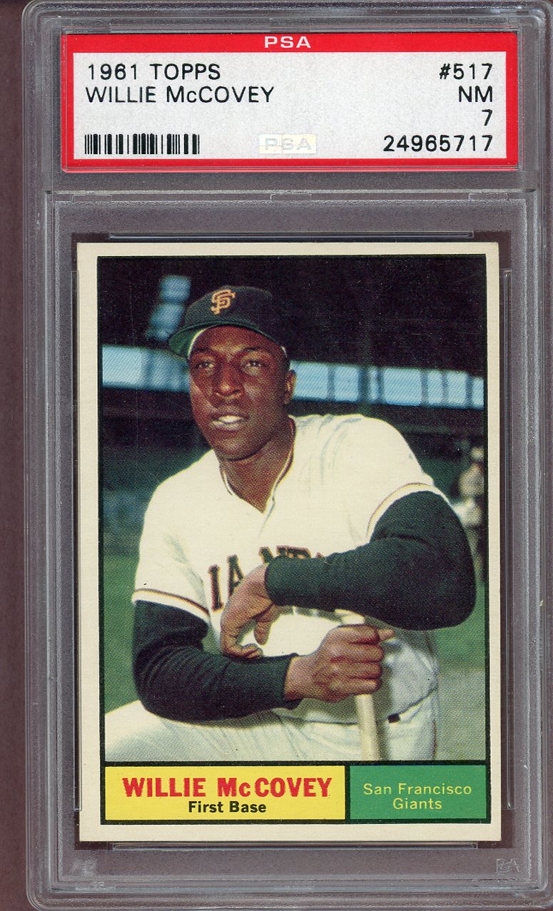 1961 Topps Baseball #517 Willie McCovey Giants PSA 7 NM 568628