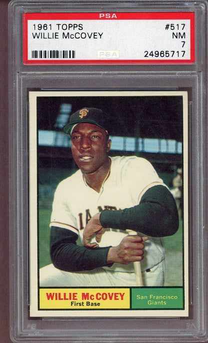 1961 Topps Baseball #517 Willie McCovey Giants PSA 7 NM 568628
