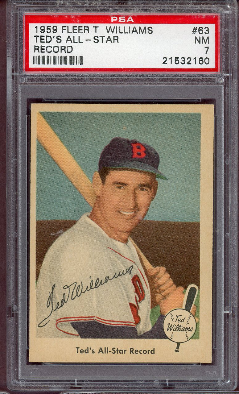 1959 Fleer Ted Williams #063 All Star Record PSA 7 NM 568634