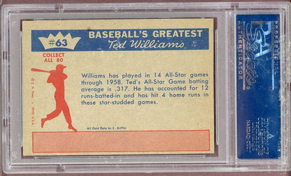 1959 Fleer Ted Williams #063 All Star Record PSA 7 NM 568634