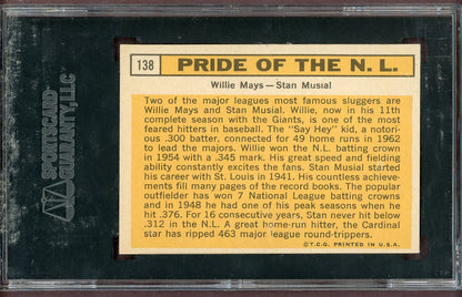 1963 Topps Baseball #138 Willie Mays Stan Musial SGC 7 NM 568646