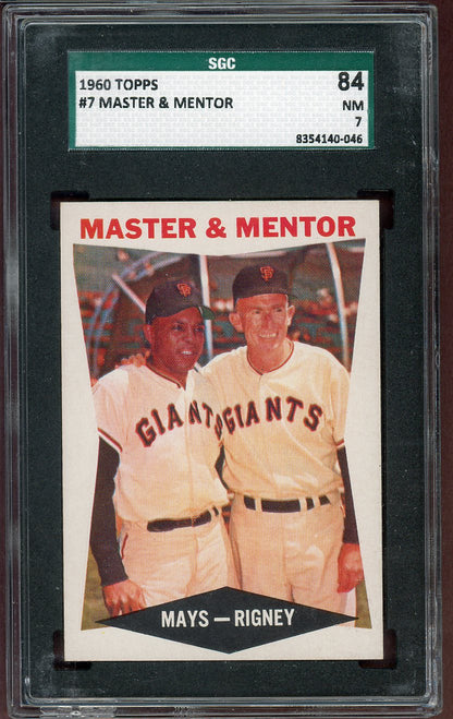 1960 Topps Baseball #007 Willie Mays Bill Rigney SGC 7 NM 568652