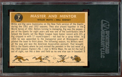 1960 Topps Baseball #007 Willie Mays Bill Rigney SGC 7 NM 568652