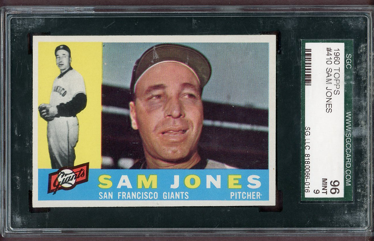 1960 Topps Baseball #410 Sam Jones Giants SGC 9 MINT 568654