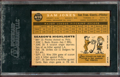 1960 Topps Baseball #410 Sam Jones Giants SGC 9 MINT 568654