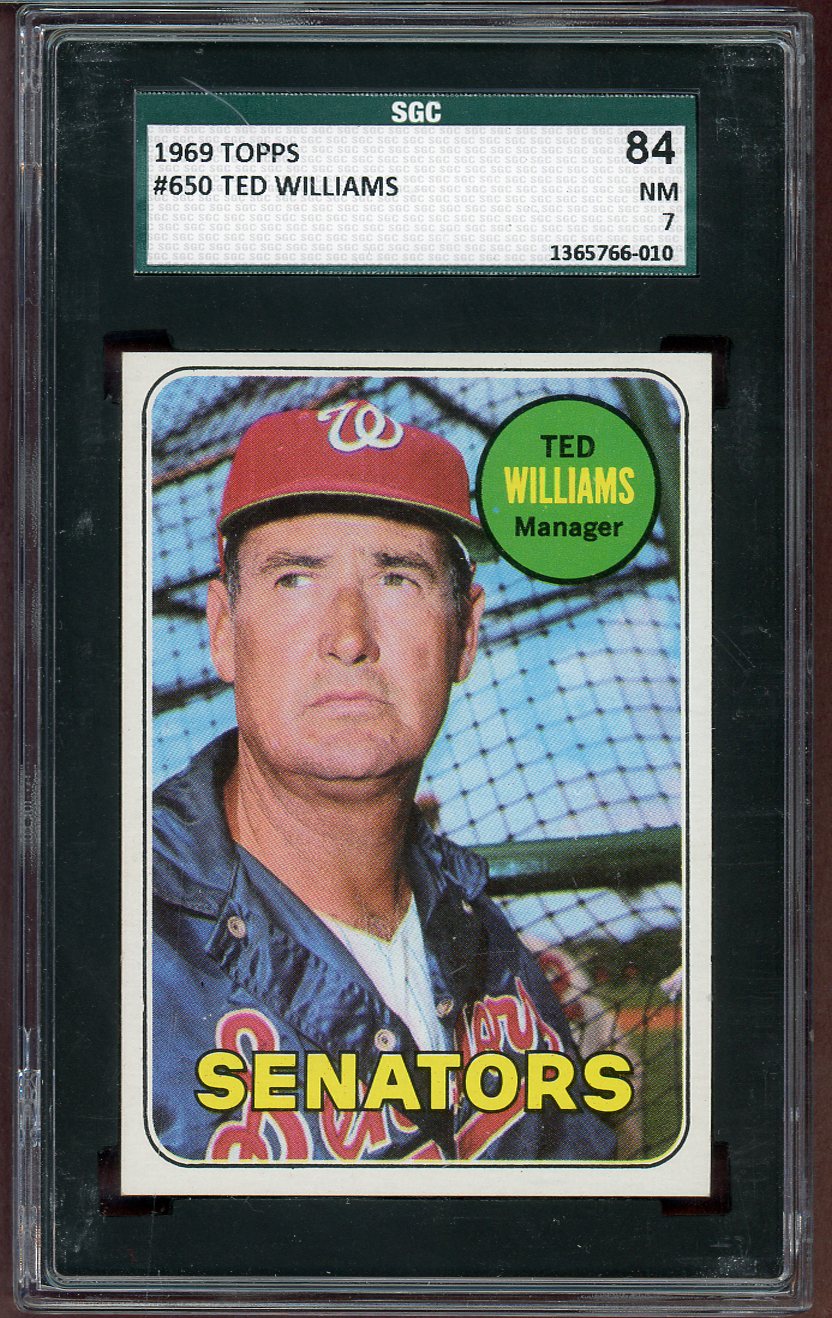 1969 Topps Baseball #650 Ted Williams Senators SGC 7 NM 568656