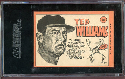 1969 Topps Baseball #650 Ted Williams Senators SGC 7 NM 568656