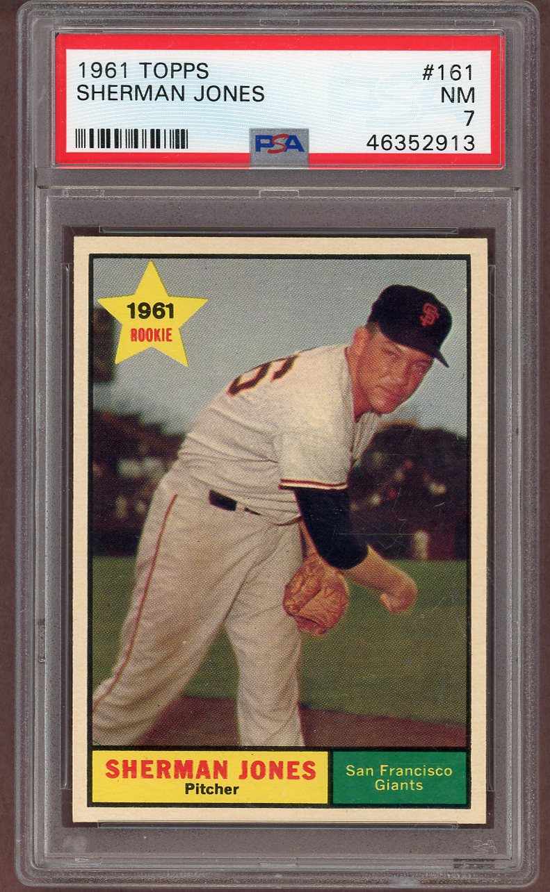 1961 Topps Baseball #161 Sherman Jones Giants PSA 7 NM 568659