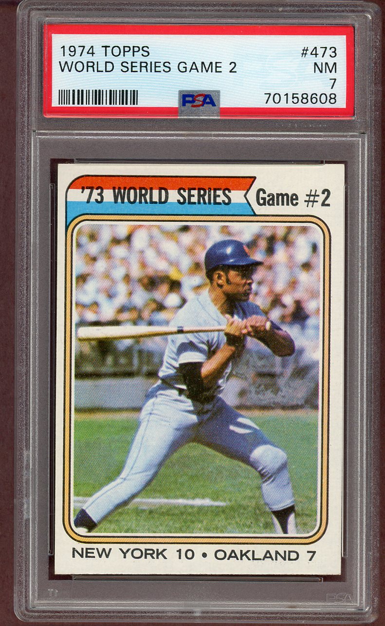 1974 Topps Baseball #473 World Series Game 2 Willie Mays PSA 7 NM 568664