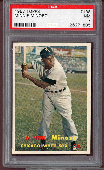 1957 Topps Baseball #138 Minnie Minoso White Sox PSA 7 NM 568669