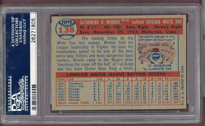1957 Topps Baseball #138 Minnie Minoso White Sox PSA 7 NM 568669