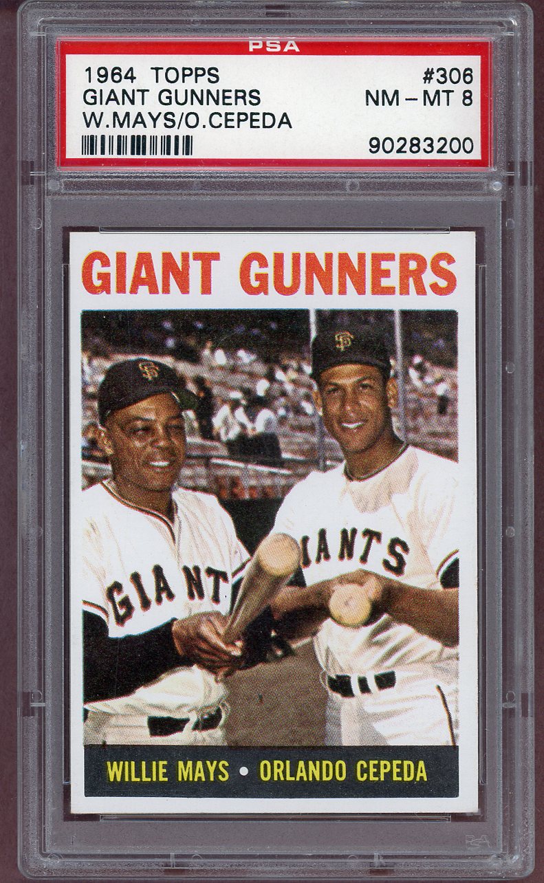 1964 Topps Baseball #306 Willie Mays Orlando Cepeda PSA 8 NM/MT 568672