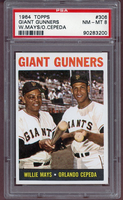 1964 Topps Baseball #306 Willie Mays Orlando Cepeda PSA 8 NM/MT 568672