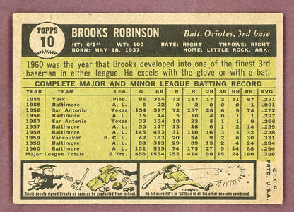 1961 Topps Baseball #010 Brooks Robinson Orioles VG-EX 568698