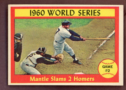 1961 Topps Baseball #307 World Series Game 2 Mickey Mantle EX-MT 568711