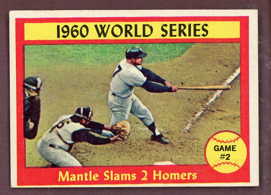 1961 Topps Baseball #307 World Series Game 2 Mickey Mantle VG-EX 568712