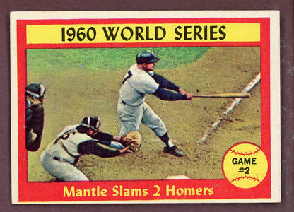 1961 Topps Baseball #307 World Series Game 2 Mickey Mantle VG-EX 568712