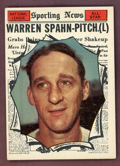 1961 Topps Baseball #589 Warren Spahn A.S. Braves EX+/EX-MT 568718