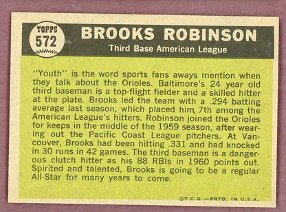 1961 Topps Baseball #572 Brooks Robinson A.S. Orioles EX-MT 568722