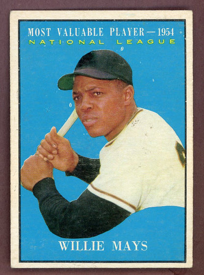 1961 Topps Baseball #482 Willie Mays MVP Giants EX+/EX-MT 568729