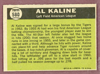 1961 Topps Baseball #580 Al Kaline A.S Tigers VG-EX 568731
