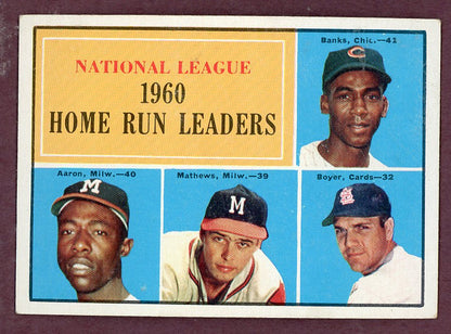 1961 Topps Baseball #043 N.L. Home Run Leaders Hank Aaron EX-MT 568749