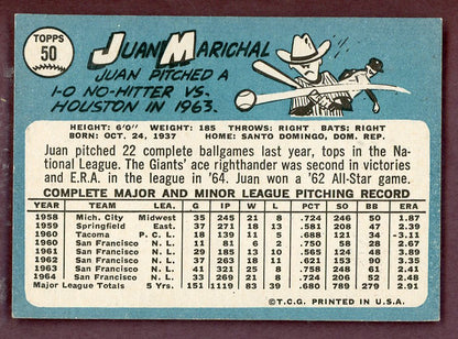 1965 Topps Baseball #050 Juan Marichal Giants EX-MT 568759