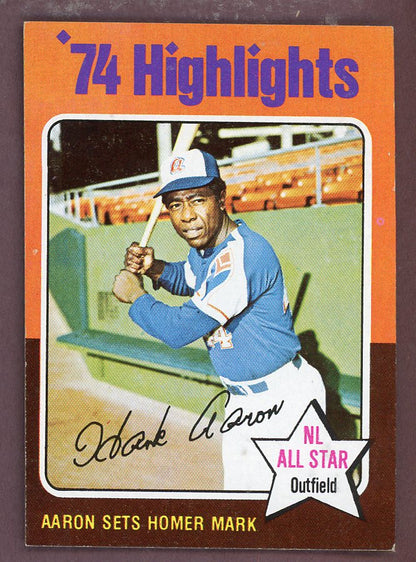 1975 Topps Baseball #001 Hank Aaron HL Braves EX-MT 568768