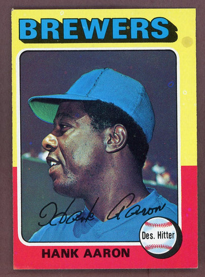 1975 Topps Baseball #660 Hank Aaron Brewers EX-MT 568773