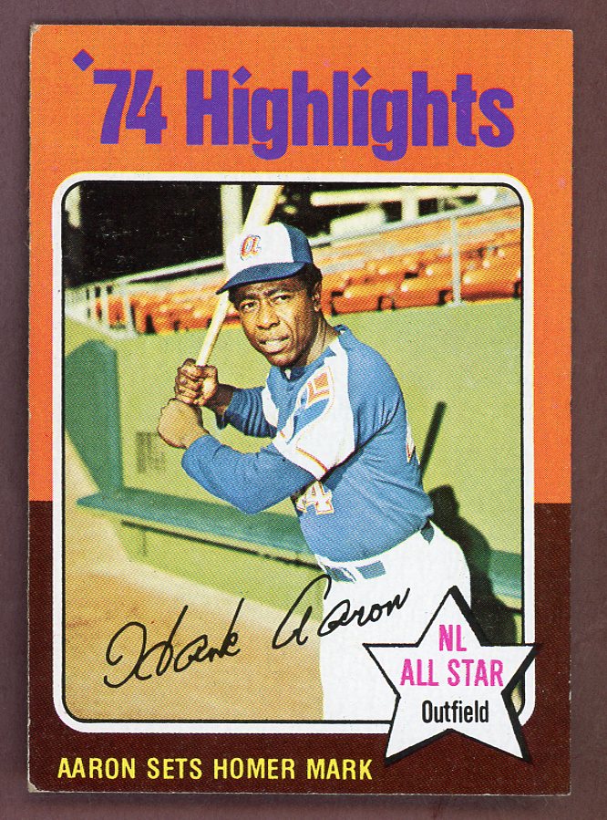 1975 Topps Baseball #001 Hank Aaron HL Braves NR-MT 568774
