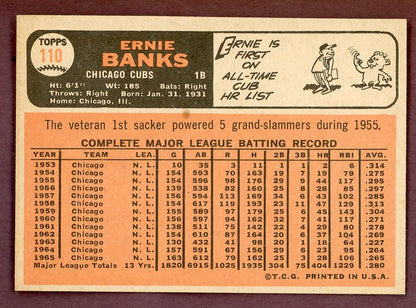 1966 Topps Baseball #110 Ernie Banks Cubs EX-MT 568825