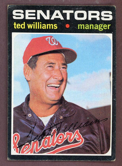 1971 Topps Baseball #380 Ted Williams Senators VG-EX 568876
