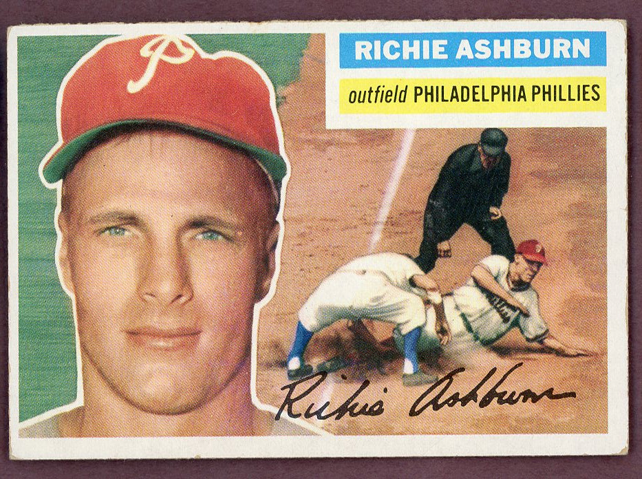 1956 Topps Baseball #120 Richie Ashburn Phillies EX+/EX-MT 568912