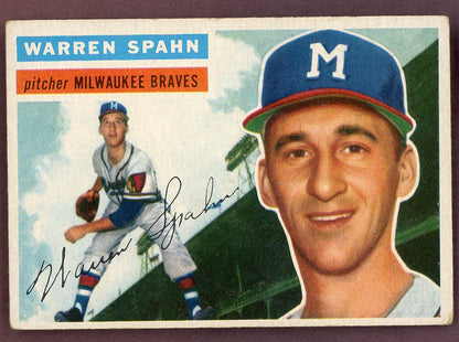 1956 Topps Baseball #010 Warren Spahn Braves VG 568914