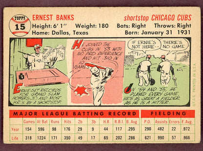 1956 Topps Baseball #015 Ernie Banks Cubs VG-EX 568918