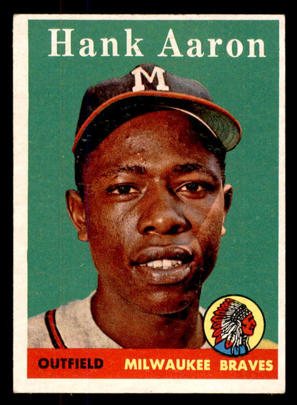 1958 Topps Baseball # 30 Hank Aaron Braves EX+/EX-MT 569664