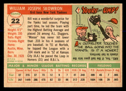 1955 Topps Baseball # 22 Bill Skowron Yankees EX-MT 569703