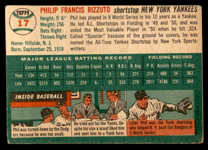 1954 Topps Baseball # 17 Phil Rizzuto Yankees VG-EX 569710