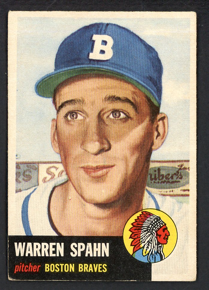1953 Topps Baseball #147 Warren Spahn Braves VG-EX 569766