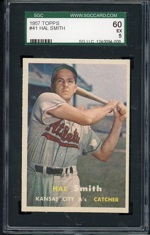 1957 Topps Baseball #041 Hal Smith A's SGC 5 EX 418221