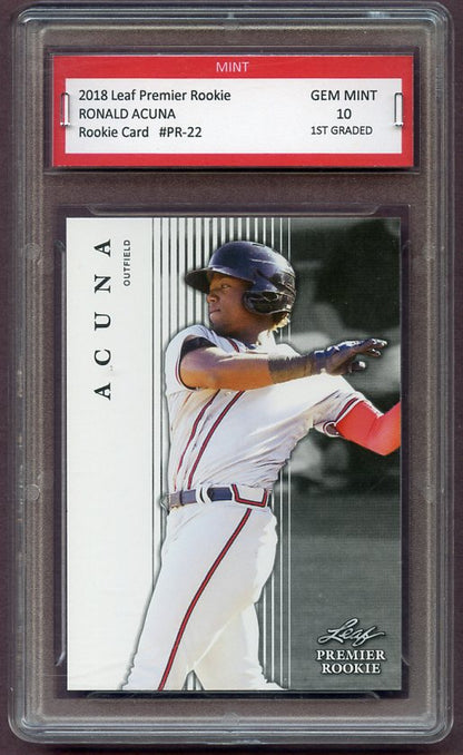 2018 Leaf Premier Rookie #PR22 Ronald Acuna Braves 10 418697