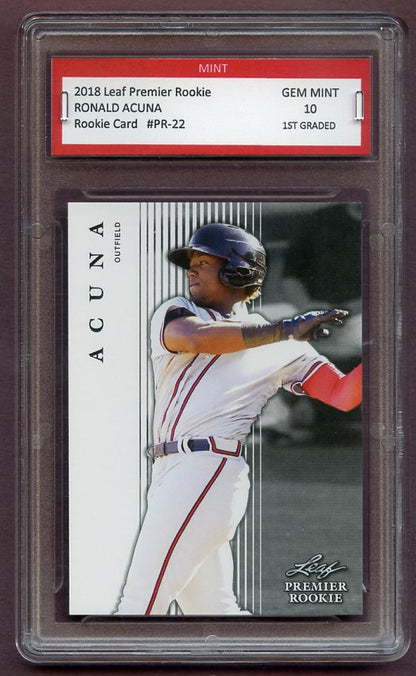 2018 Leaf Premier Rookie #PR-22 Ronald Acuna Braves 10 418728
