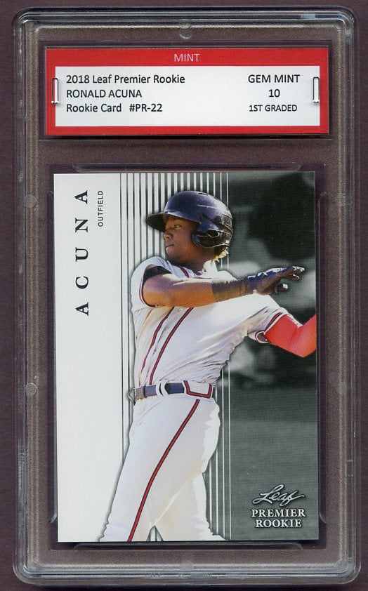 2018 Leaf Premier Rookie #PR-22 Ronald Acuna Braves 10 418729